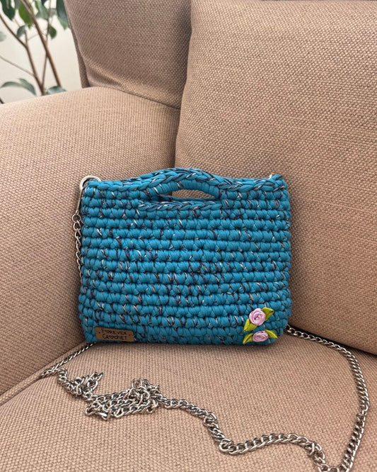 Sienna mini blu con cordino lurex