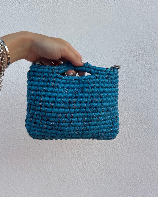 Sienna mini blu con cordino lurex